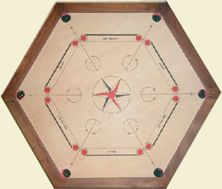 Table de carrom hexagonale